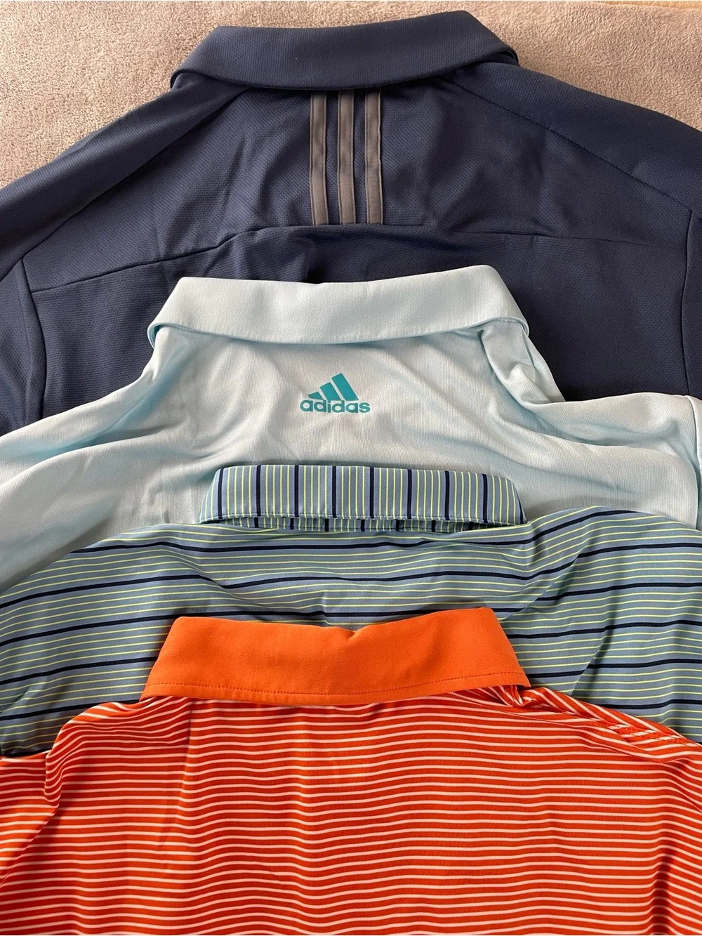 Lot of 4 Men's Golf Polo Shirts Size Large 3 Adidas 1 Indian Wells, Guide Dogs